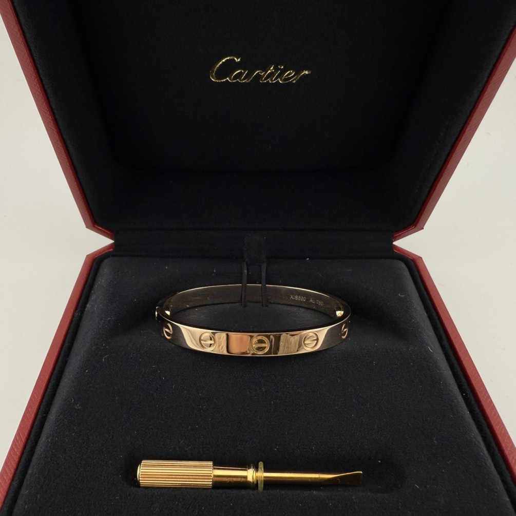 Cartier卡地亞 LOVE手環 經典款 18K玫瑰金 15號盒單齊全 n1482