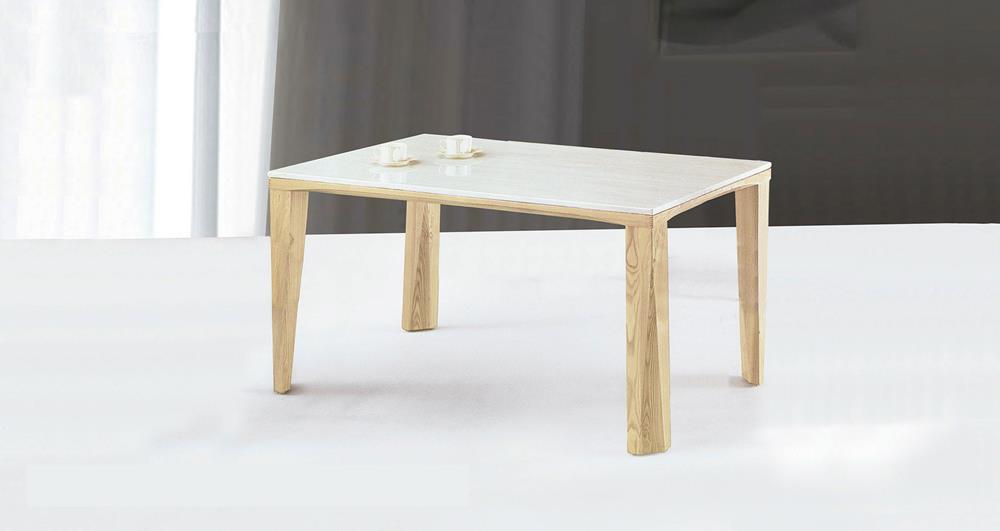 CL-466-1 A27 象牙白原木色餐桌 (不含其他產品) 尺寸:寬140*深80*高74cm