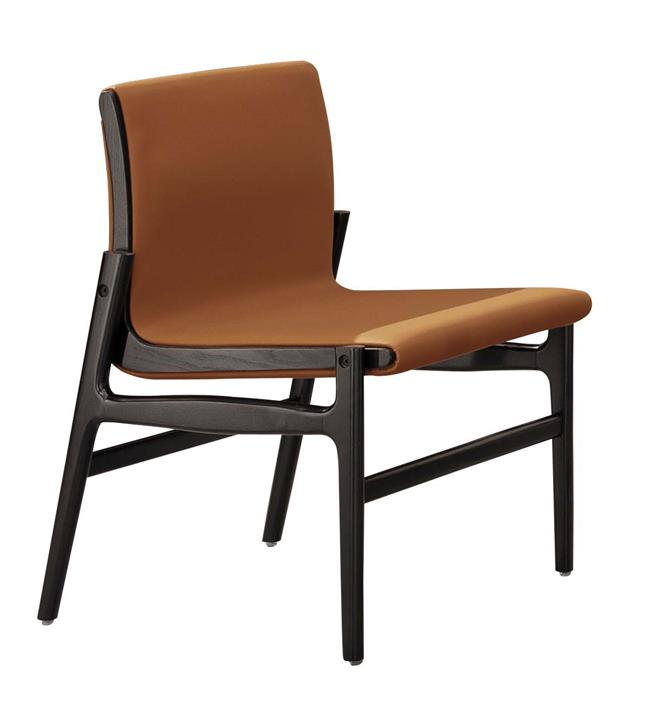 SH-A473-02 約瑟夫實木餐椅(橘色皮)(不含其他產品)<br />尺寸:寬56*深56*高83cm