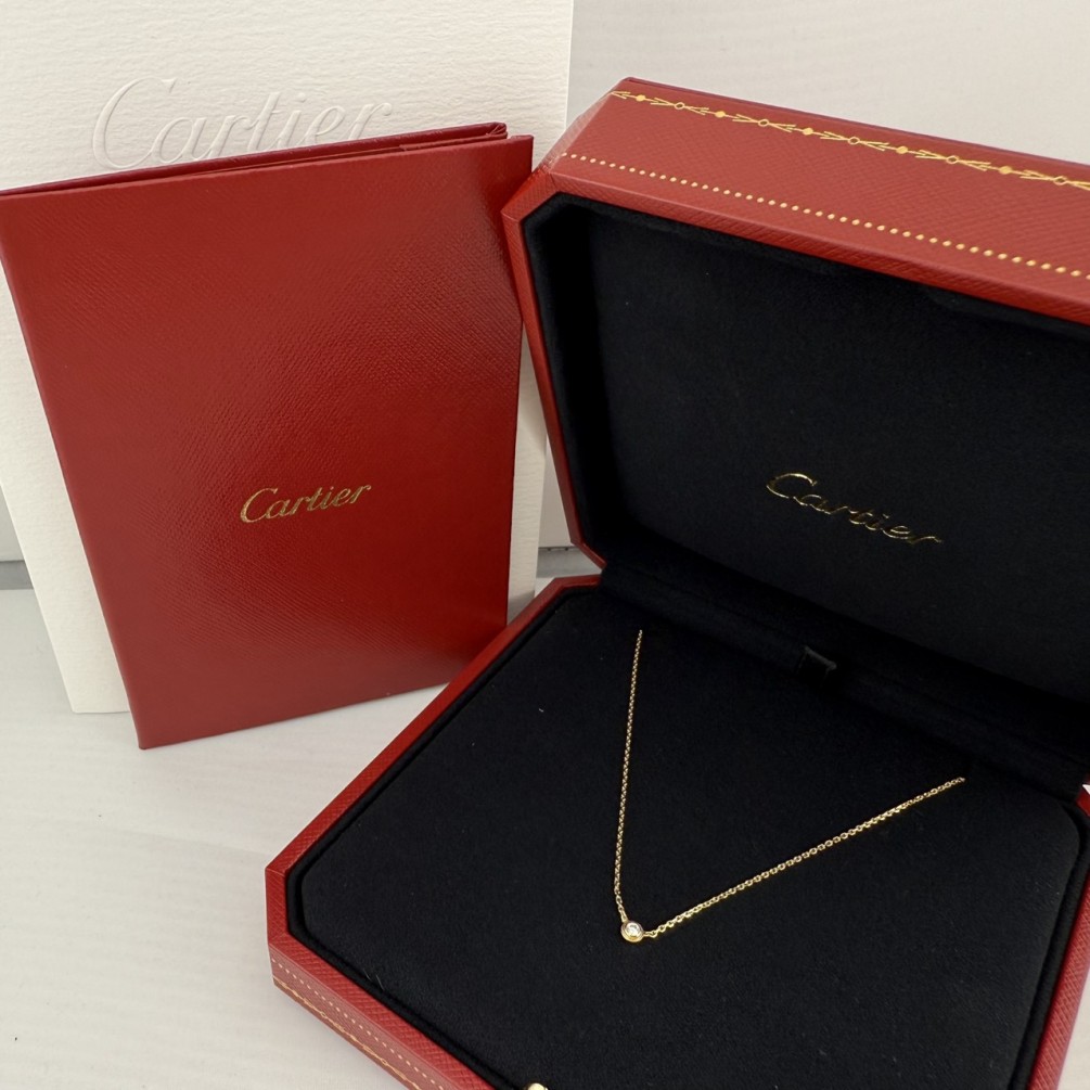 Cartier卡地亞 D'Amour迷你款項鍊 18黃K金 鍊長41cm n1457