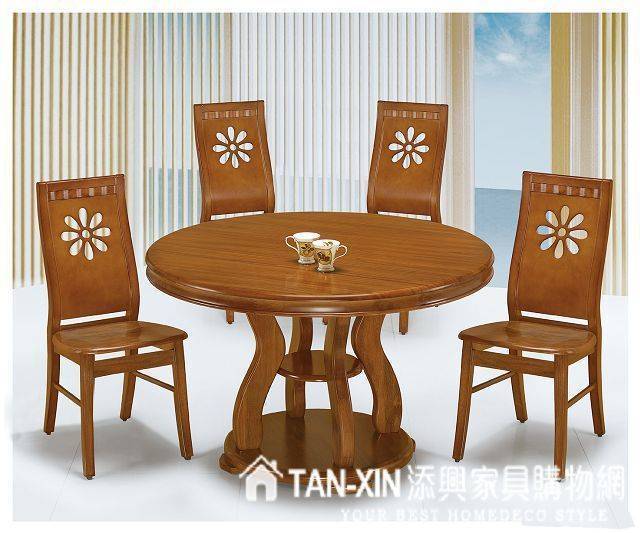 添興家具 E261 5太陽花柚木色餐椅 商品介紹 添興家具