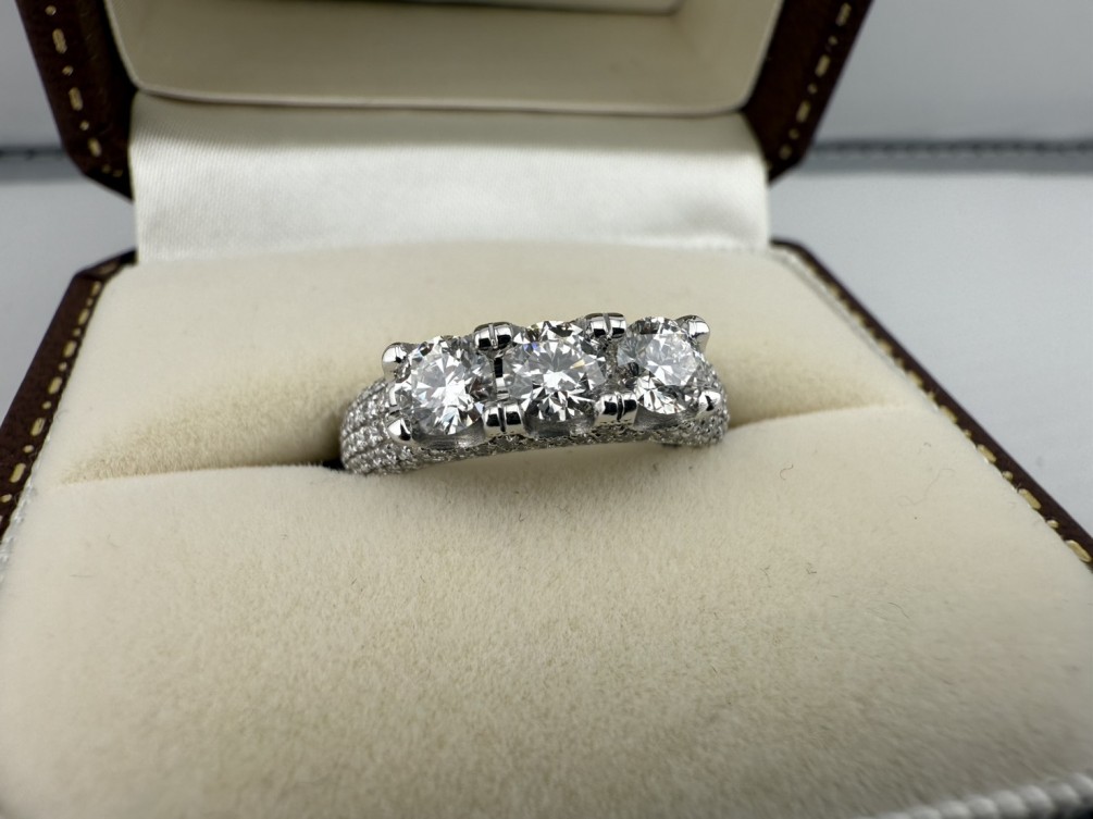 GIA天然鑽石戒指 3P-0.91ct 18K金 華麗線戒 n1460