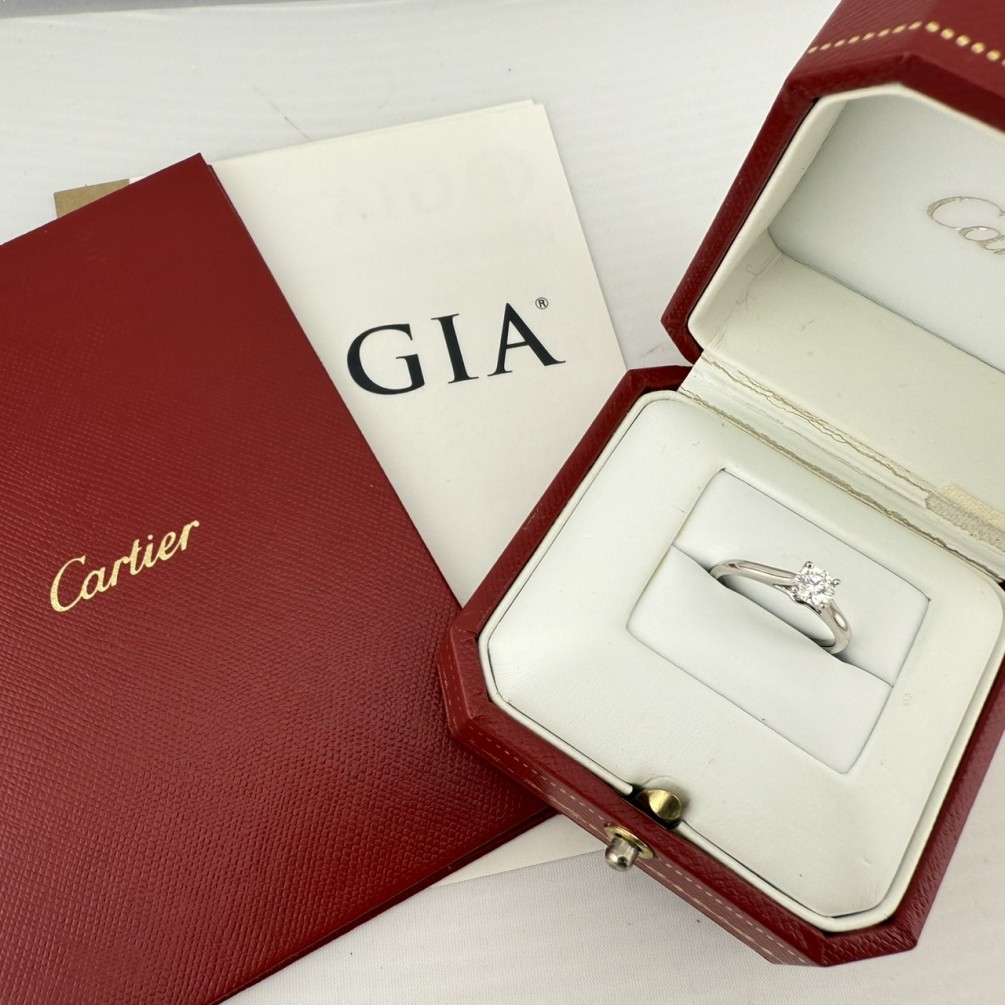 Cartier卡地亞 1895 GIA鑽戒 0.32ct/G/VS2/3EX PT950 47號 n1423
