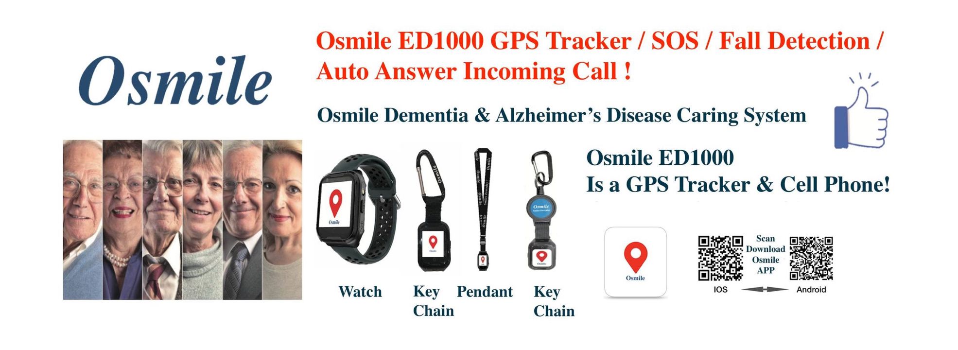Osmile GPS1000 - Ras-Osmile GPS TrackerDementia, Alzheimer's disease,  -Productos
