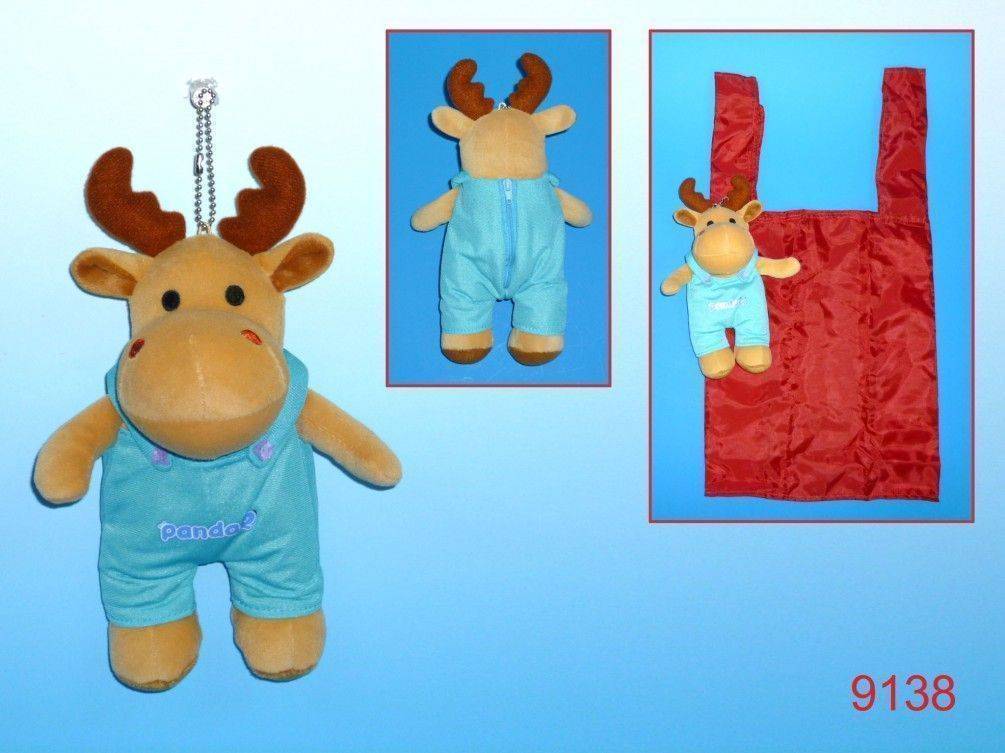 9138-pandaq麋鹿購物袋吊飾娃娃