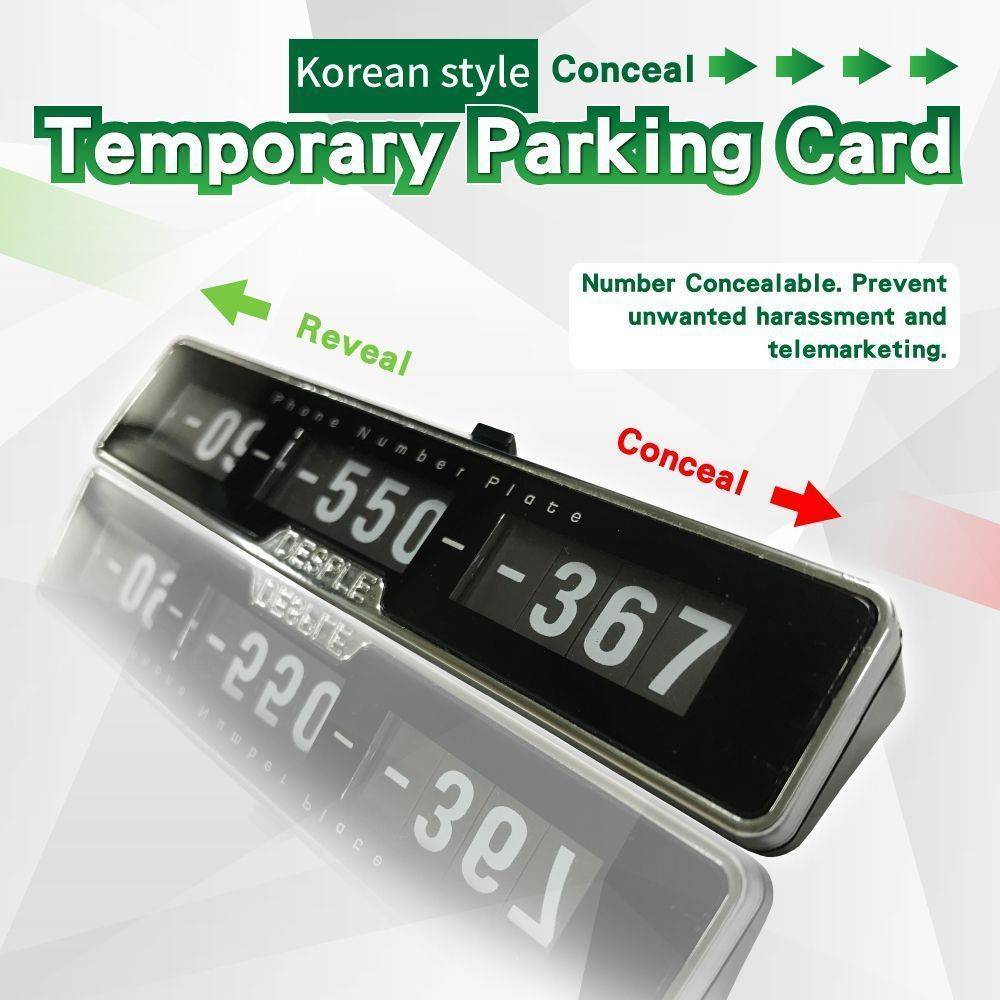 Number Concealable Temporary Parking Card