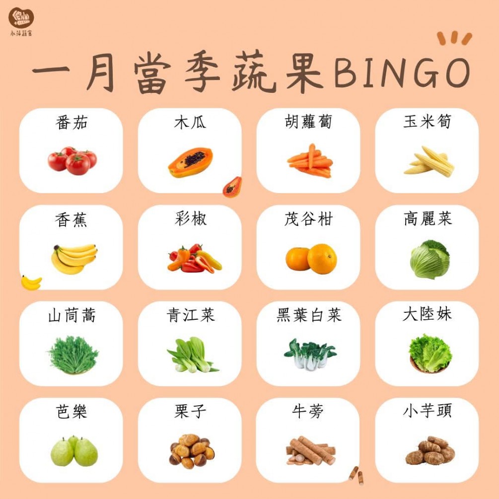 新年的第一次蔬食Bingo來啦！??????