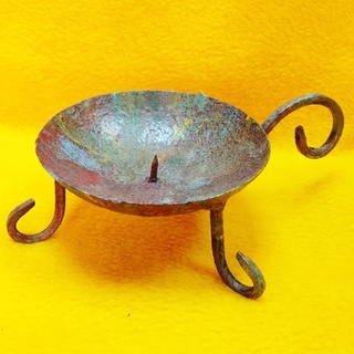 印度老鍛鐵手工藝術 彩繪藝術 手持油燈造型 燭座/燭台 也可放香粉