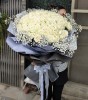 《求婚驚喜》頂級國產99朵翡翠白玫瑰大型包裝求婚花束