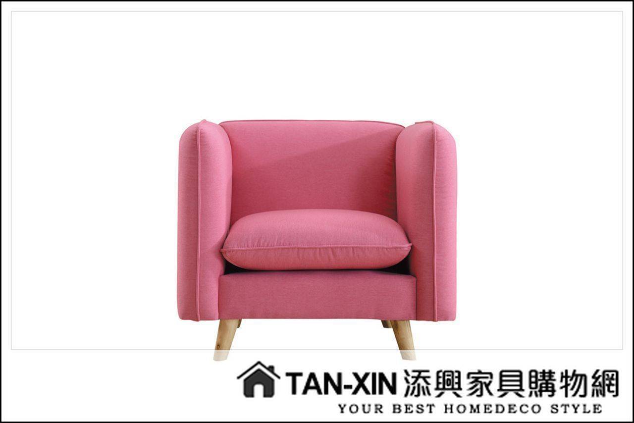 【添興家具】P331-14 莉莉娜粉紅色單人座沙發  ~大台北區滿5千免運