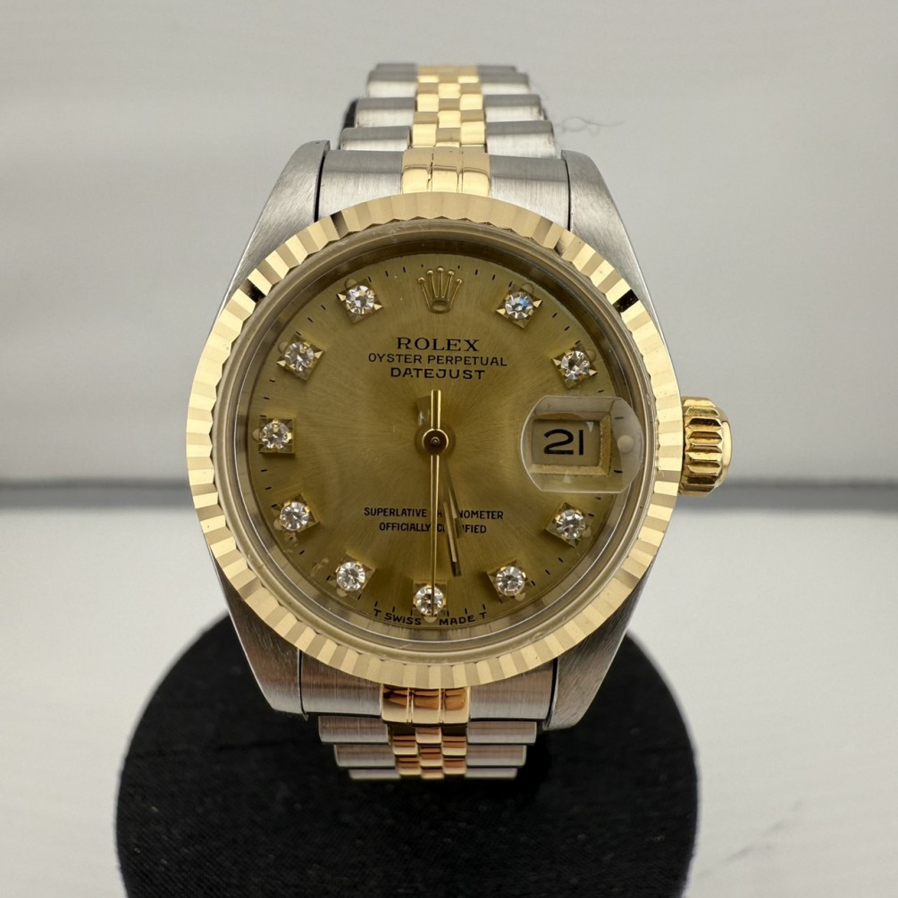 ROLEX 勞力士 69173 DATEJUST 原鑲鑽面盤 26mm自動腕表 n1404