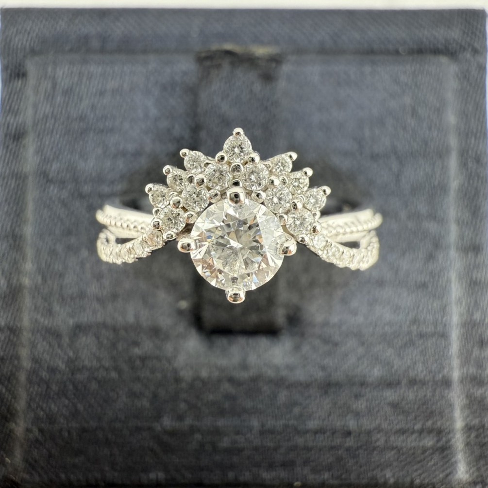 GIA天然鑽石戒指 0.3ct/E/VS1/3EX H&A 白K金 n1479-01