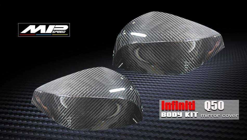 2014-2020 Infiniti Q50 Side Mirror Cover(L+R)-Dry Carbon
