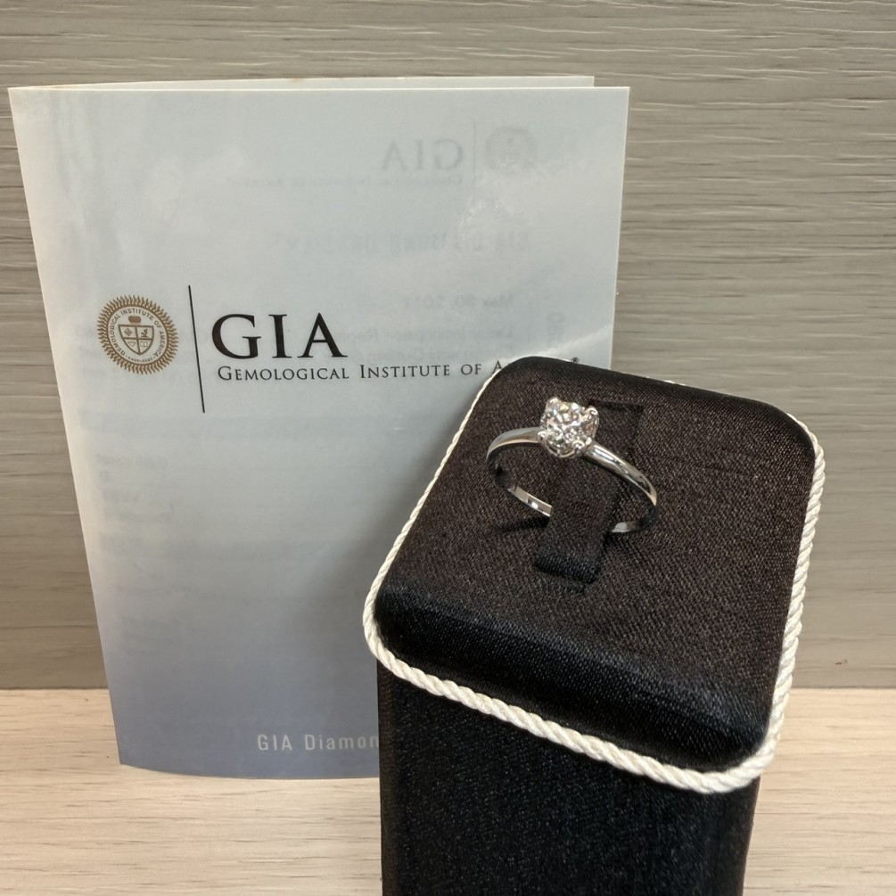 GIA天然鑽石戒指 0.5ct D/VVS2/3EX 18K金 n1650-03