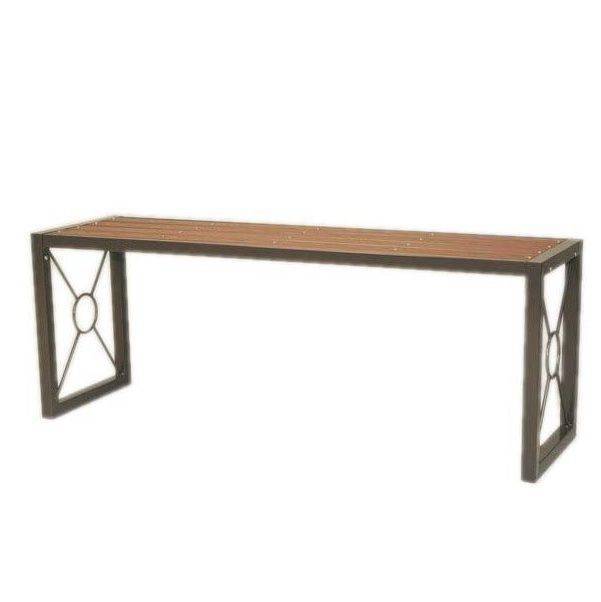 鐵製塑木4尺長板凳-咖色
