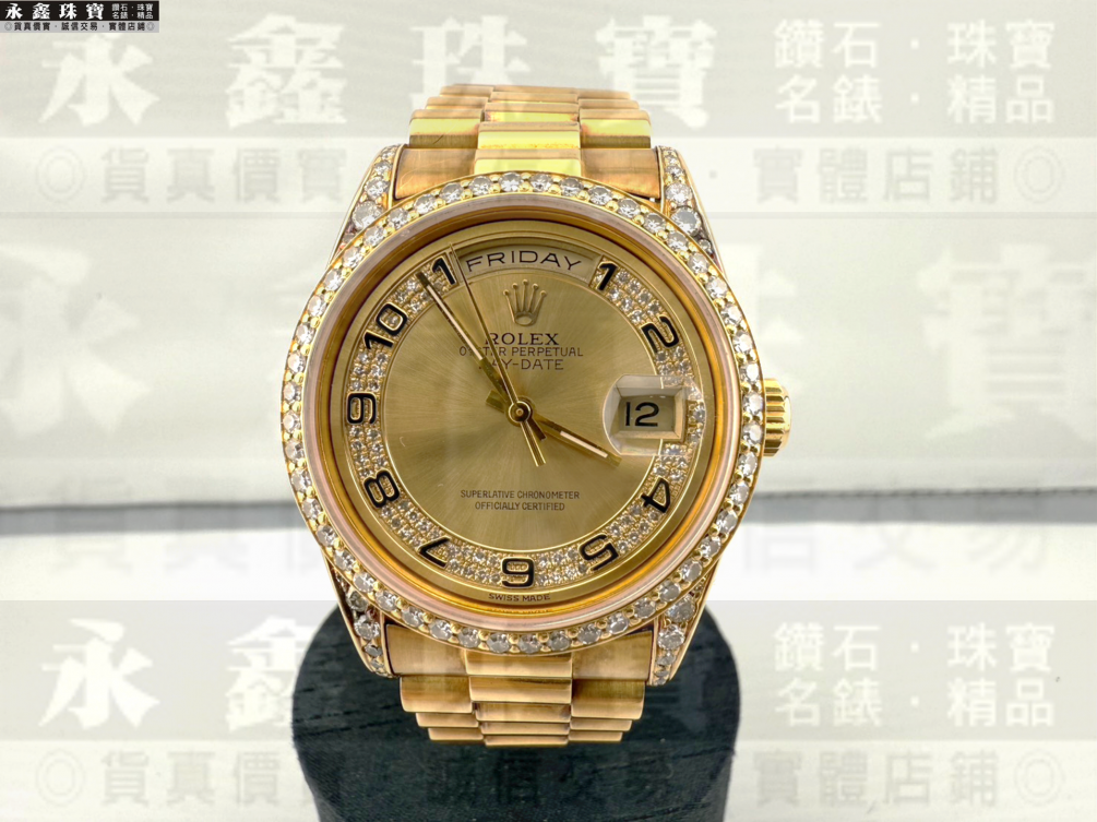 ROLEX 勞力士 18238MA 多層次鑽面 18K金 36mm自動腕表 n1438