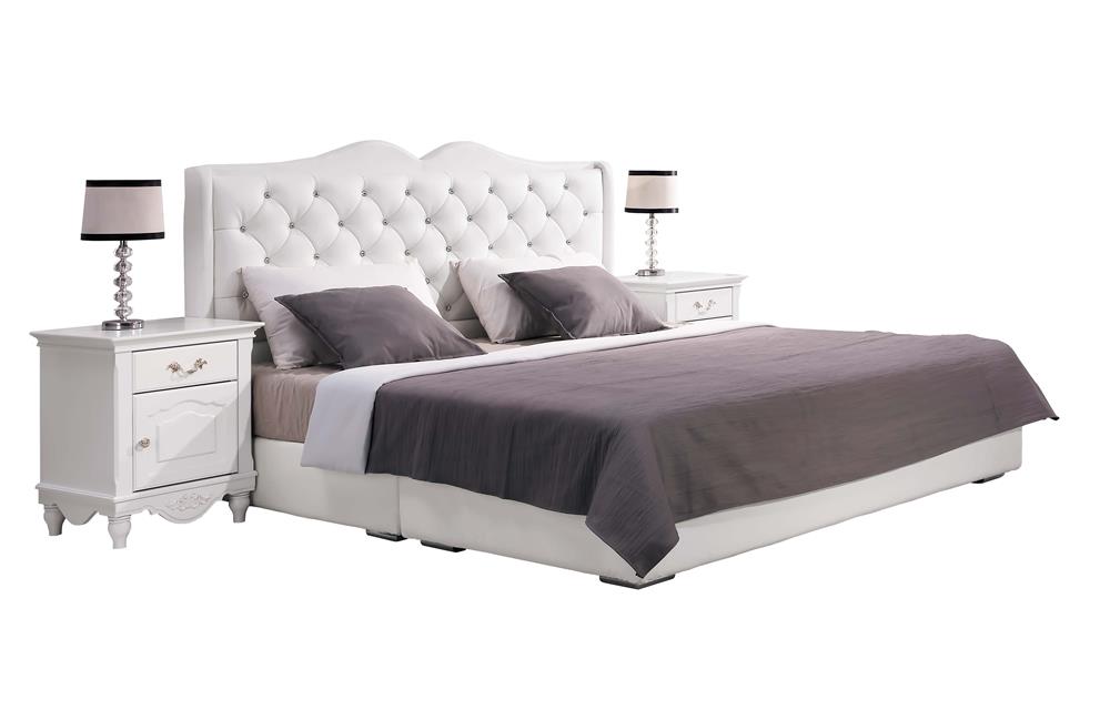 SH-A162-6A 奧莉薇6尺白色雙人床 (不含床墊其他產品)<br /> 尺寸:寬183*深210*高119cm