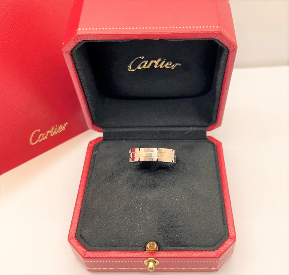 CARTIER 卡地亞 TANK FRANÇAISE法國坦克戒指58號 18K