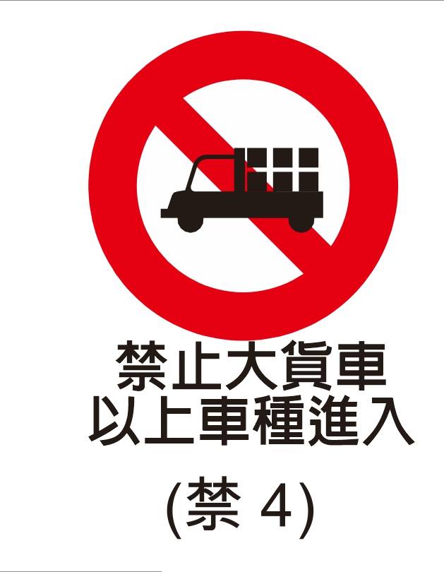 禁止標誌-禁止大貨車以上車種進入