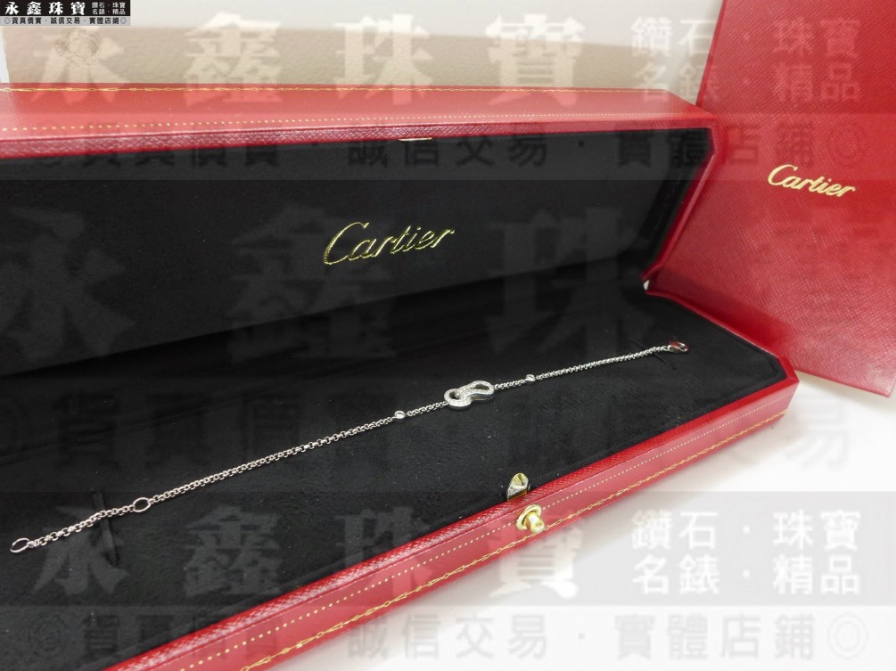 Cartier 卡地亞 AGRAFE 鑽石手鍊 32P共 0.13ct 18K