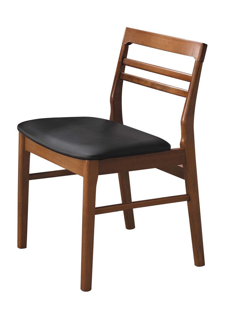 SH-A513-04 柏德淺胡桃黑色皮餐椅(不含其他產品)<br /> 尺寸:寬47.5*深55*高77.5cm