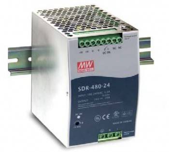 DIN Rail Power Supply, 480W-DC48V, Metal Housing, -25 to +70°C (SDR-480-48)