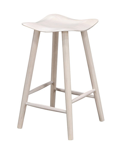 JC-905-16 楢葉波浪洗白色實木吧台椅 (不含其他產品)<br />
尺寸:寬39*深41*高64.5cm