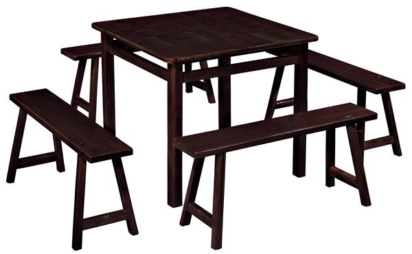 CO-530-5 胡桃烏心石3尺實木桌 (不含其他產品)<br />
尺寸:寬90*深90*高75cm