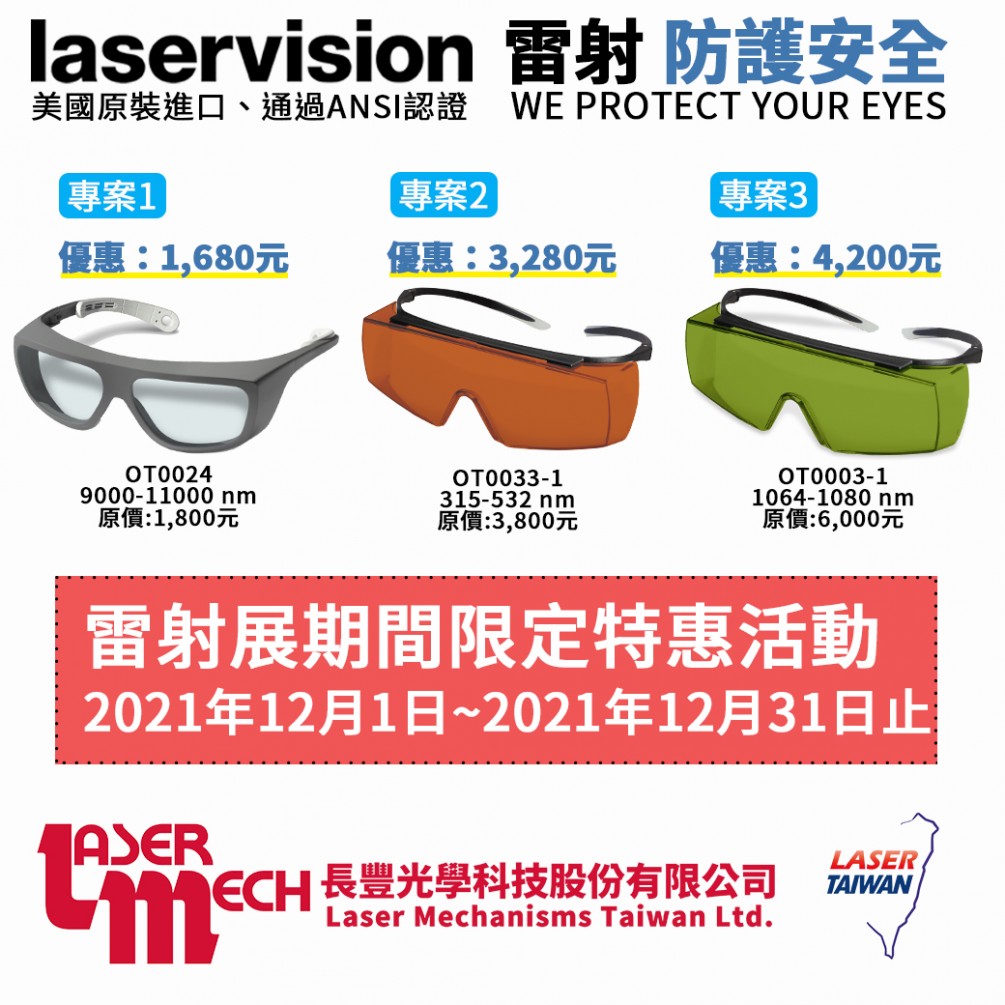 Laservision 專業雷射防護眼鏡 – 限時優惠活動