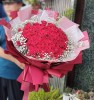 《求婚驚艷》頂級國產99朵翠紅大朵玫瑰求婚花束