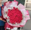 《求婚驚艷》頂級國產99朵翠紅大朵玫瑰求婚花束