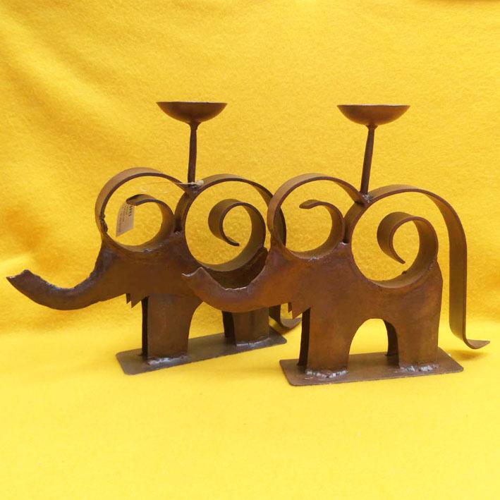 鍛鐵藝術-大象簍空 燭台