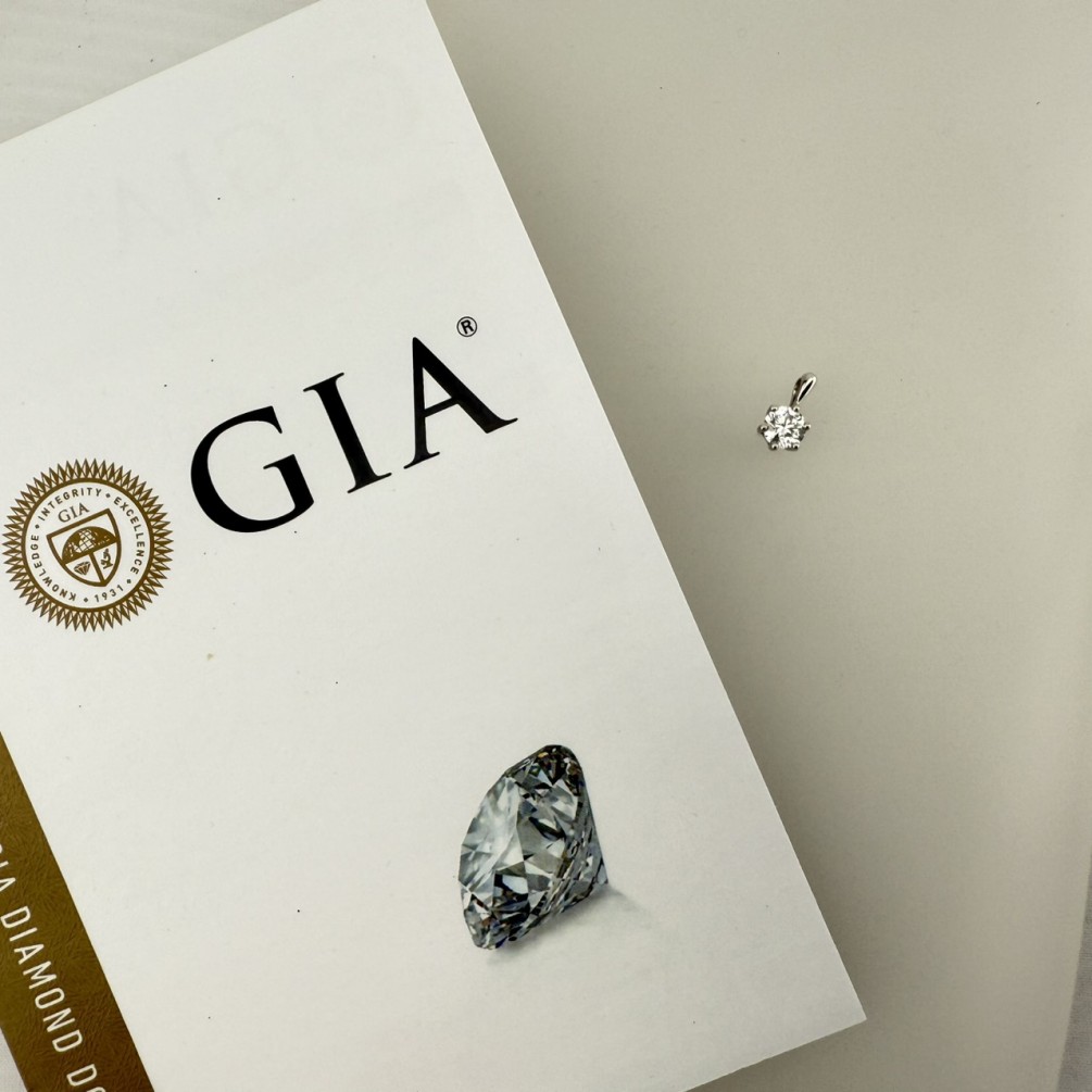 GIA天然鑽石墜子 0.46ct/D/VVS1/3EX H&A 18K n1403