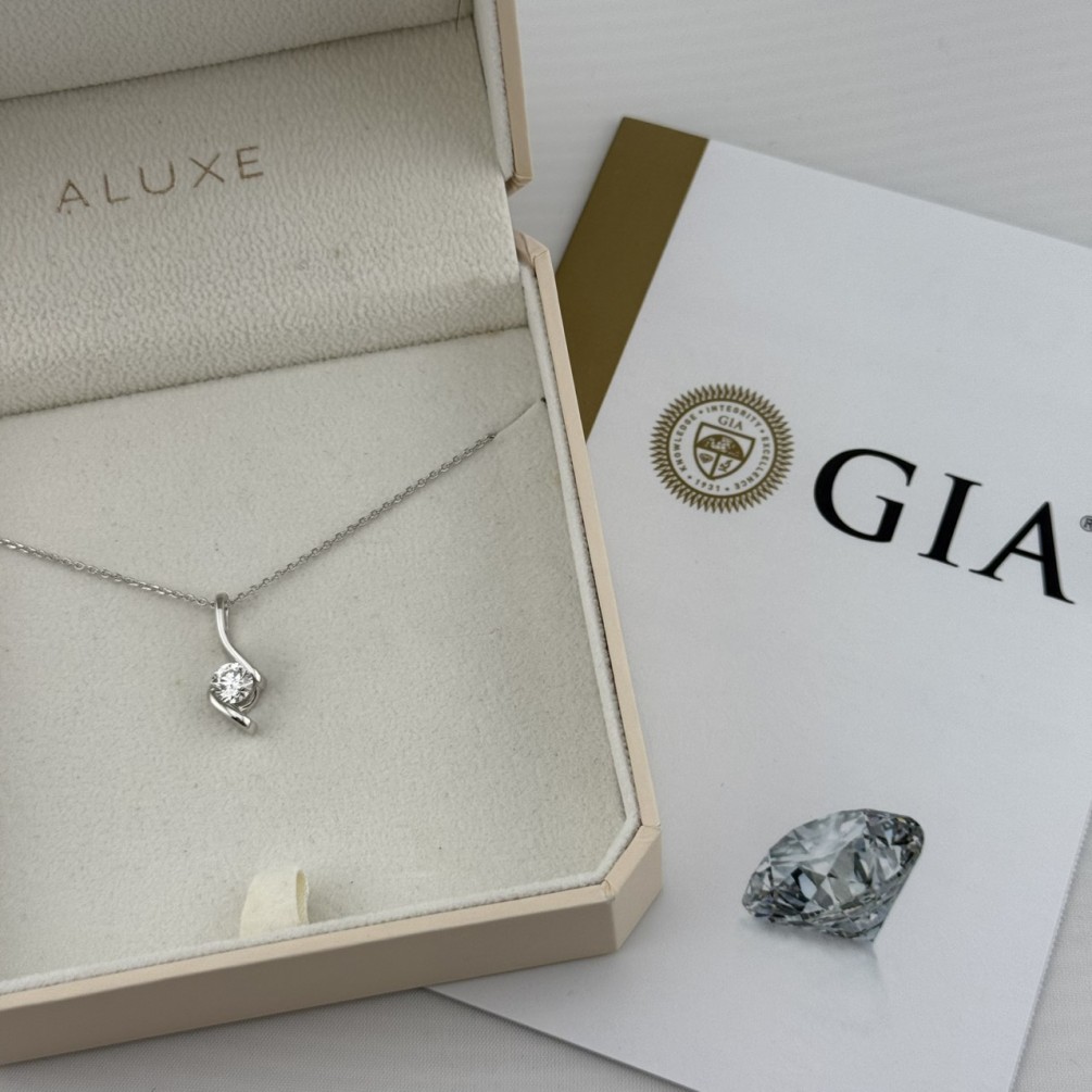 ALUXE GIA鑽石項鍊 0.55ct/F/SI1/3EX PT950 n1300-01