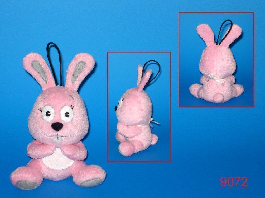 9072粉紅兔吊飾玩偶
