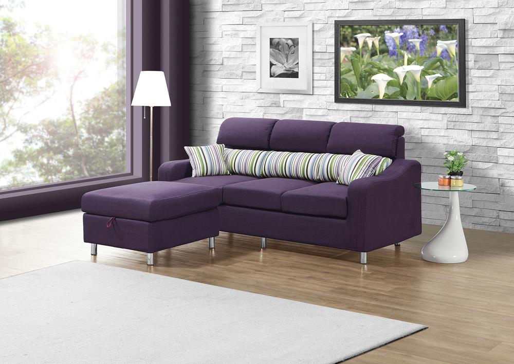 JC-433-5金田L型紫色布沙發(全組) (不含其他產品)<br /> 尺寸:三人座:寬200*深86*高96cm<br /> 收納型腳椅:寬67*深80*高48cm