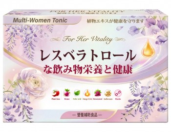 【日本原裝】超臨界萃取~白藜蘆醇機能性濃縮補精飲品 (素食可食) ~レスベラトロール(Resveratrol) | な飲み物栄養と健康 (Multi-Women Tonic)(10ml * 10瓶/盒裝)