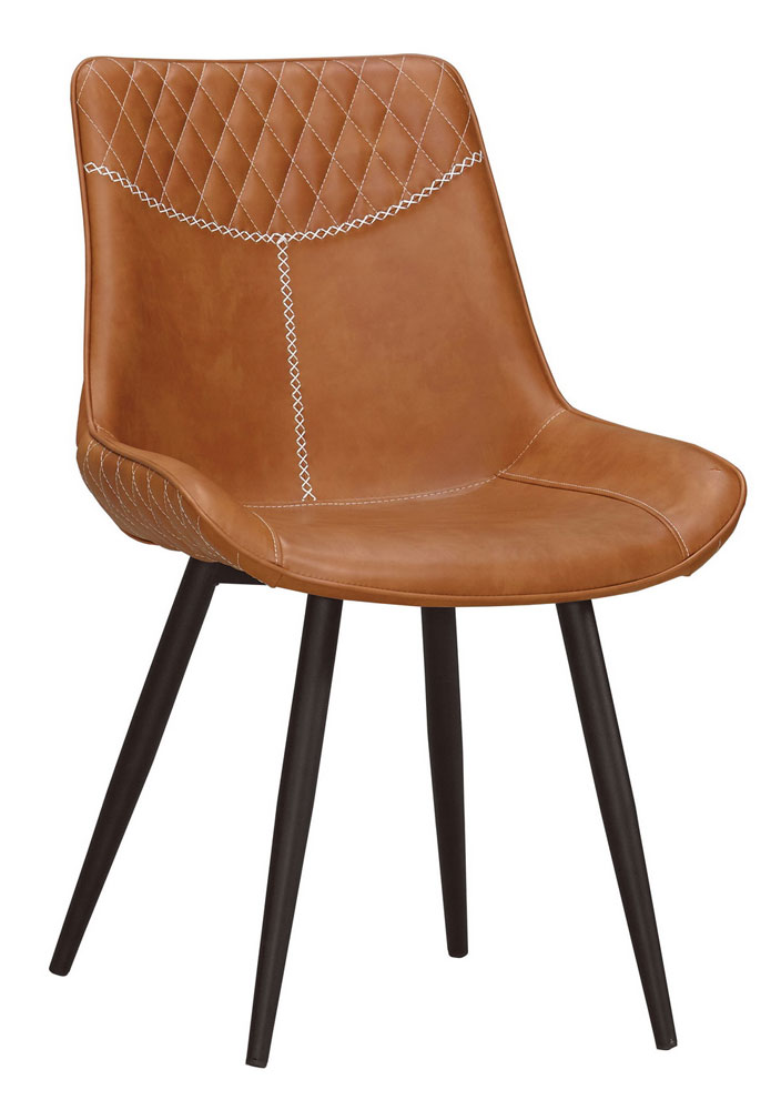 QM-647-8 布萊恩餐椅(橘色皮)(五金腳) (不含其他產品)<br /> 尺寸:寬53.5*深62*高85.5cm