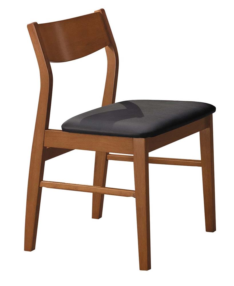 SH-A514-05 特瑞莎淺胡桃黑色皮餐椅 (不含其他產品)<br /> 尺寸:寬45.5*深52.5*高78.5cm