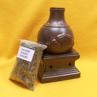 來自西藏 陶瓷煨桑 煙供爐 室內外熏香 復古陶製塔狀煙供爐 (含 西藏 烈香杜鵑 X1 ) 清淨美觀大