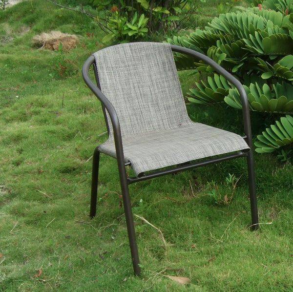鐵製網布椅-咖色管