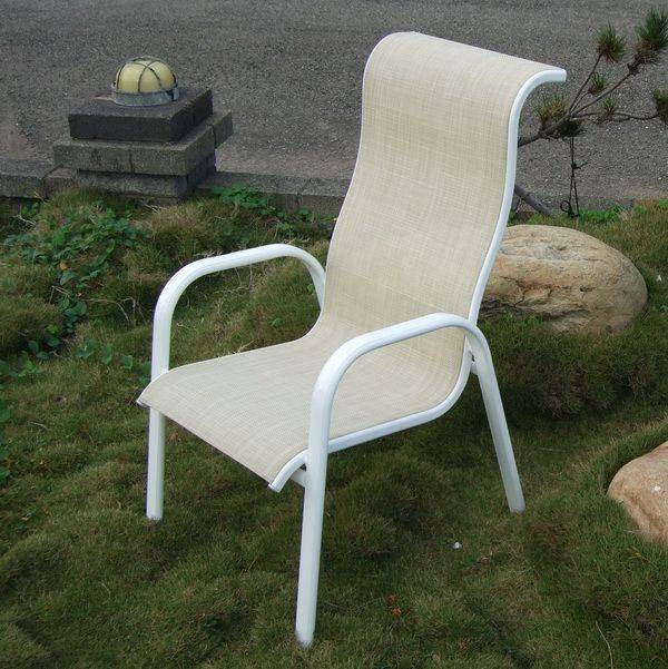 鋁製高背網布椅-白管