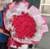 《情人節驚艷》99朵翠紅玫瑰大型包裝情人節花束