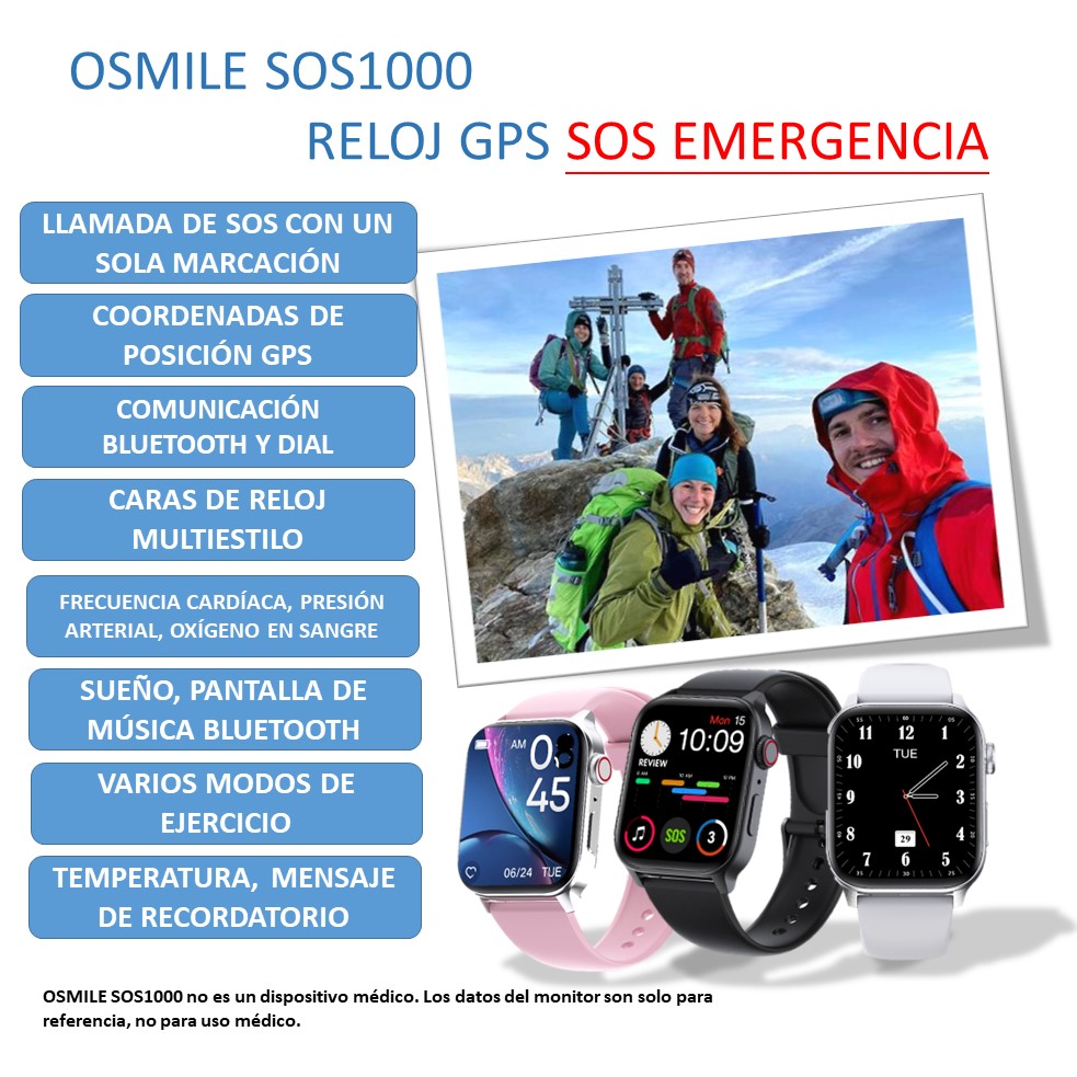 Reloj Emergencia Ancianos Pulsera SOS Rastreador GPS para Personas Mayores  Llamada De Emergencia SOS,Ubicación GPS Teléfono Ayuda En Caso De