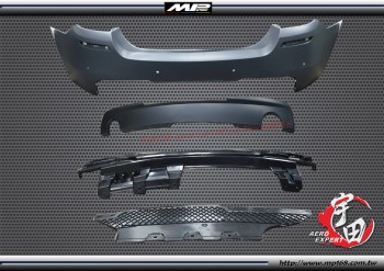 2010-2016 BMW F10 M-Tech Style Rear Bumper-Twin Muffler Outlet with Sensor Hole