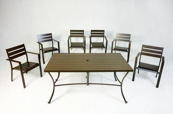 鋁合金160長方桌椅組