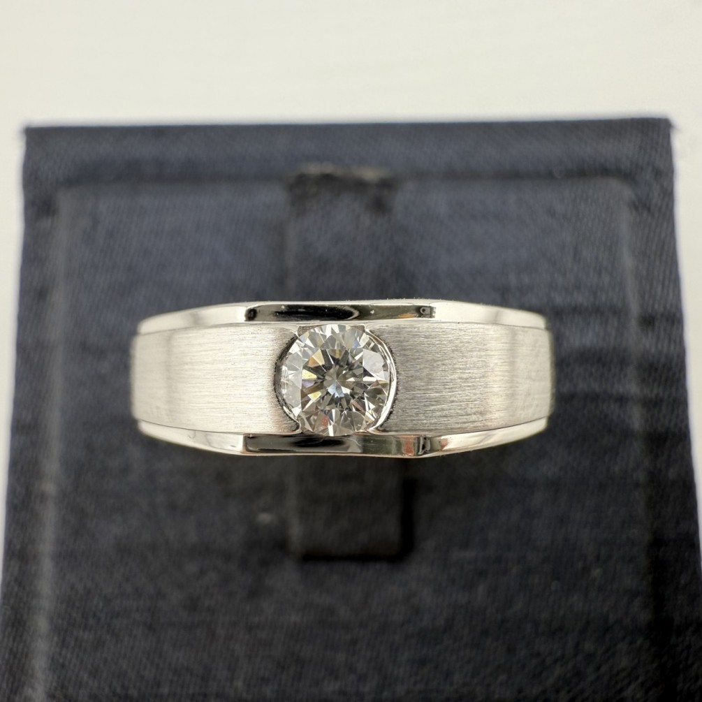 天然鑽石戒指 男戒 0.2ct/E/VS1/車工完美 白K金 n1479-02