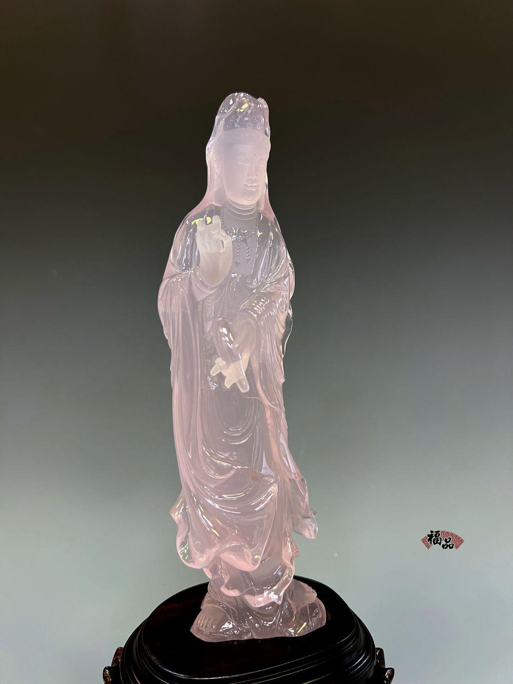 觀音菩薩莫桑比克粉晶|-福品天然水晶琥珀玉石精品福品天然水晶琥珀玉石