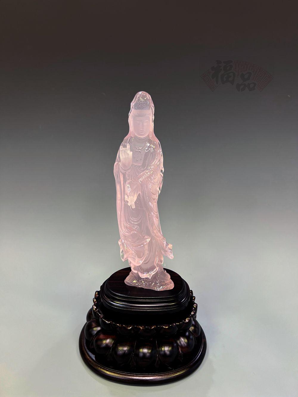 觀音菩薩莫桑比克粉晶|-福品天然水晶琥珀玉石精品福品天然水晶琥珀玉石