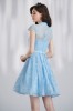 獨家訂製款旗袍藍色短禮服【B7-98729】---訂製期35天